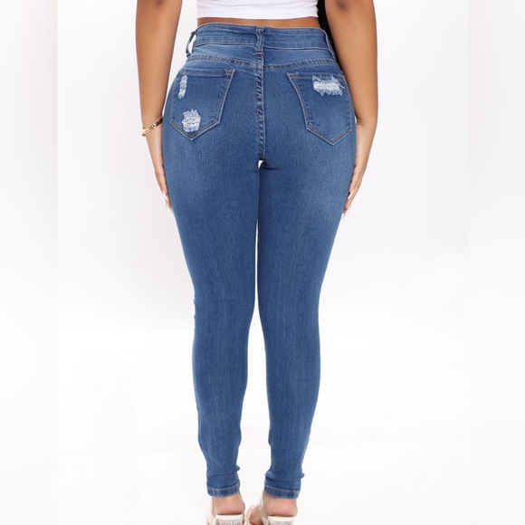 Fashion Nova Mid Rise Skinny Ripped Style Jeans Size: 9/29 - Picture 3 of 7
